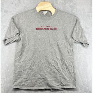 Vintage Y2K Lee Sport Atlanta Braves 2005 Short‎ Sleeve Shirt Gray Men's NO SIZE